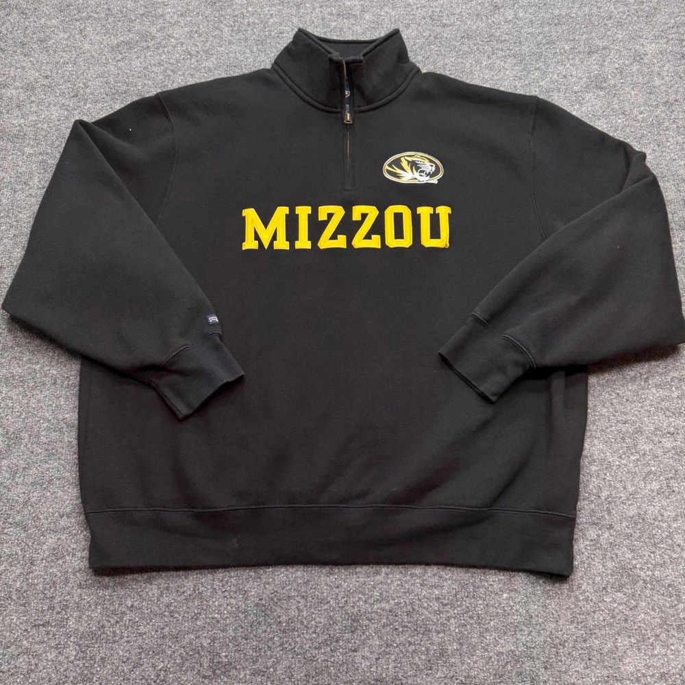Jansport Mizzou Missouri Tigers Quarter Zip Sweatshirt Black XXL Collegiate